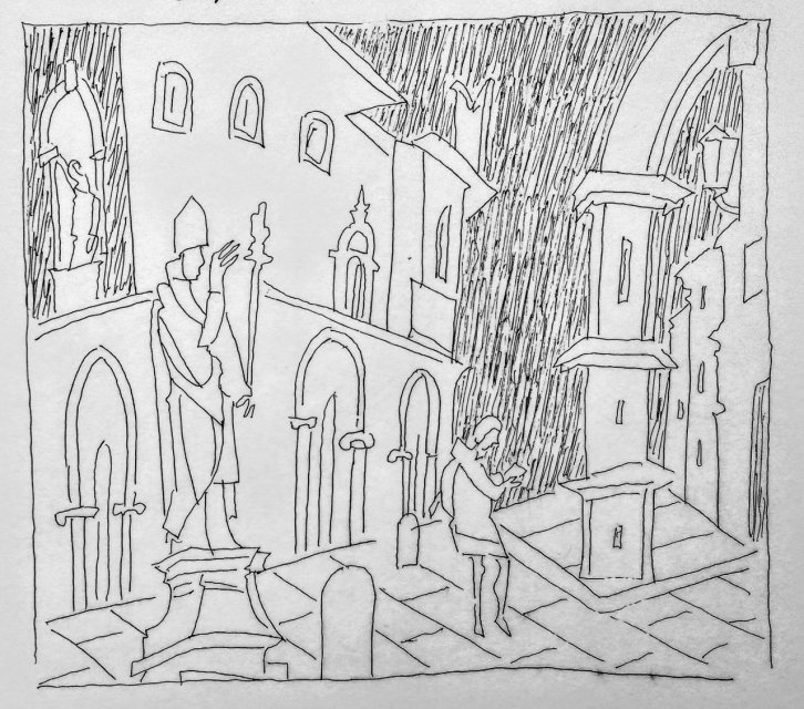 Утро в Болонье. Площадь и ее обитатели2144