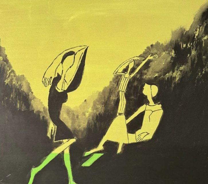 "Три сестры". 2021. Оргалит, акрил. 100 х 110 см